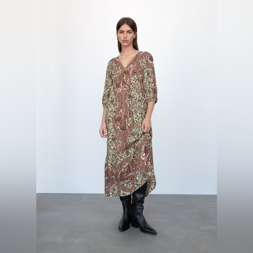 ZARA PRINTED OVERSIZED DRESS